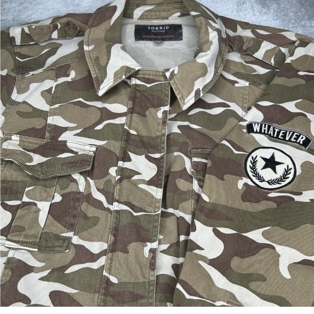 #179 Torrid Camouflage Jacket with Rose Embroidery
